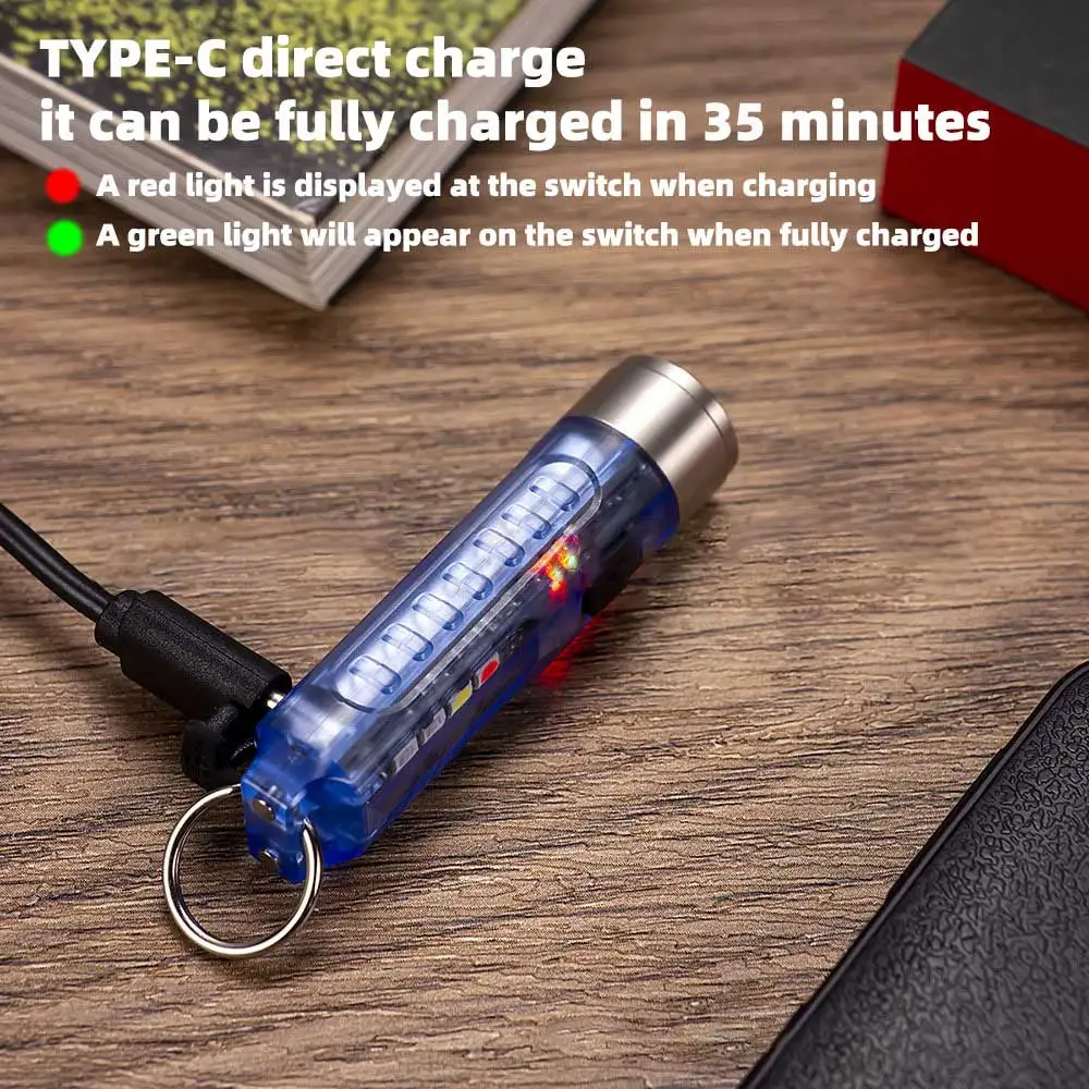 S11 Keychain Flashlight 400 Lumens Type-C Portable Powerful Flash light Multifunctional Outdoor Emergency Torch