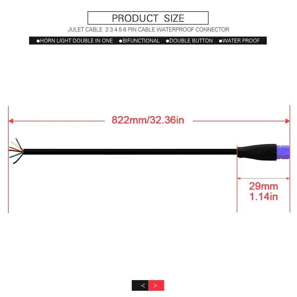 Ebike Shaped Connector 2/3/4/5/6 Pin Cable Waterproof Connector Extension Signal Line Bicycle Lithium Battery Modification Parts