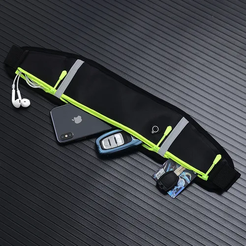 Imagen 2 del producto Riñonera deportiva para hombre, riñonera ultrafina impermeable, Mini bolsa de cintura ligera para correr, riñoneras antirrobo, paquete de pecho Invisible