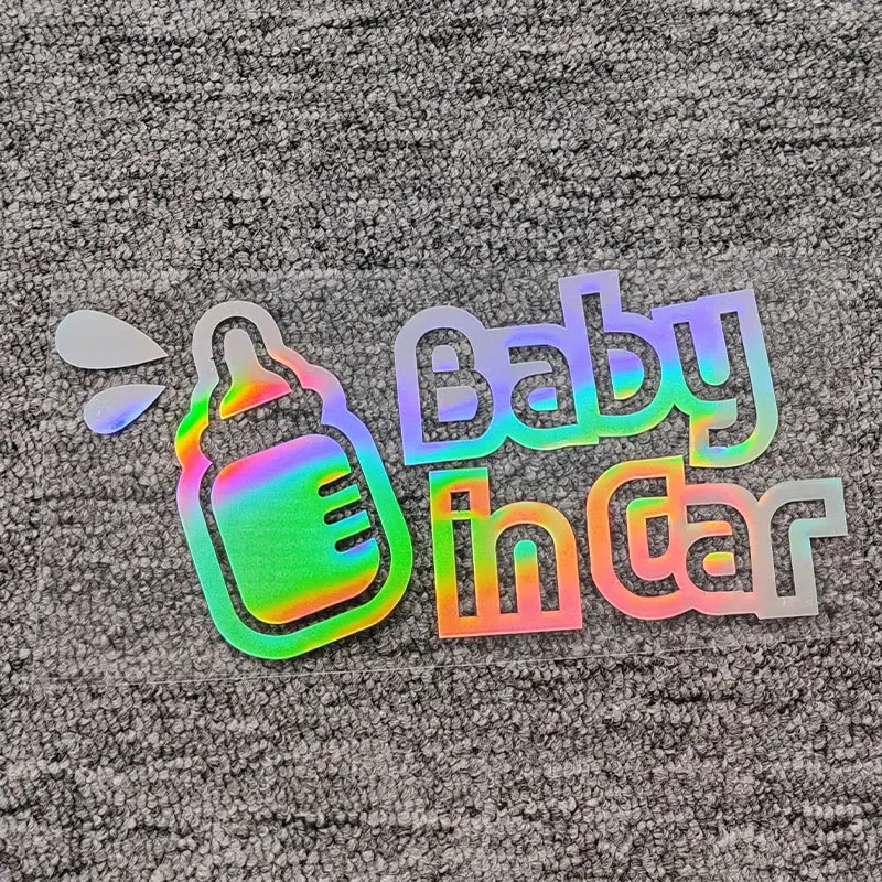 1-Pack Car Window Decal Sticker for Babies Interior Creative Scratch Cover Laser Cut Adhesive Decoration Auto Body Art 08 Model