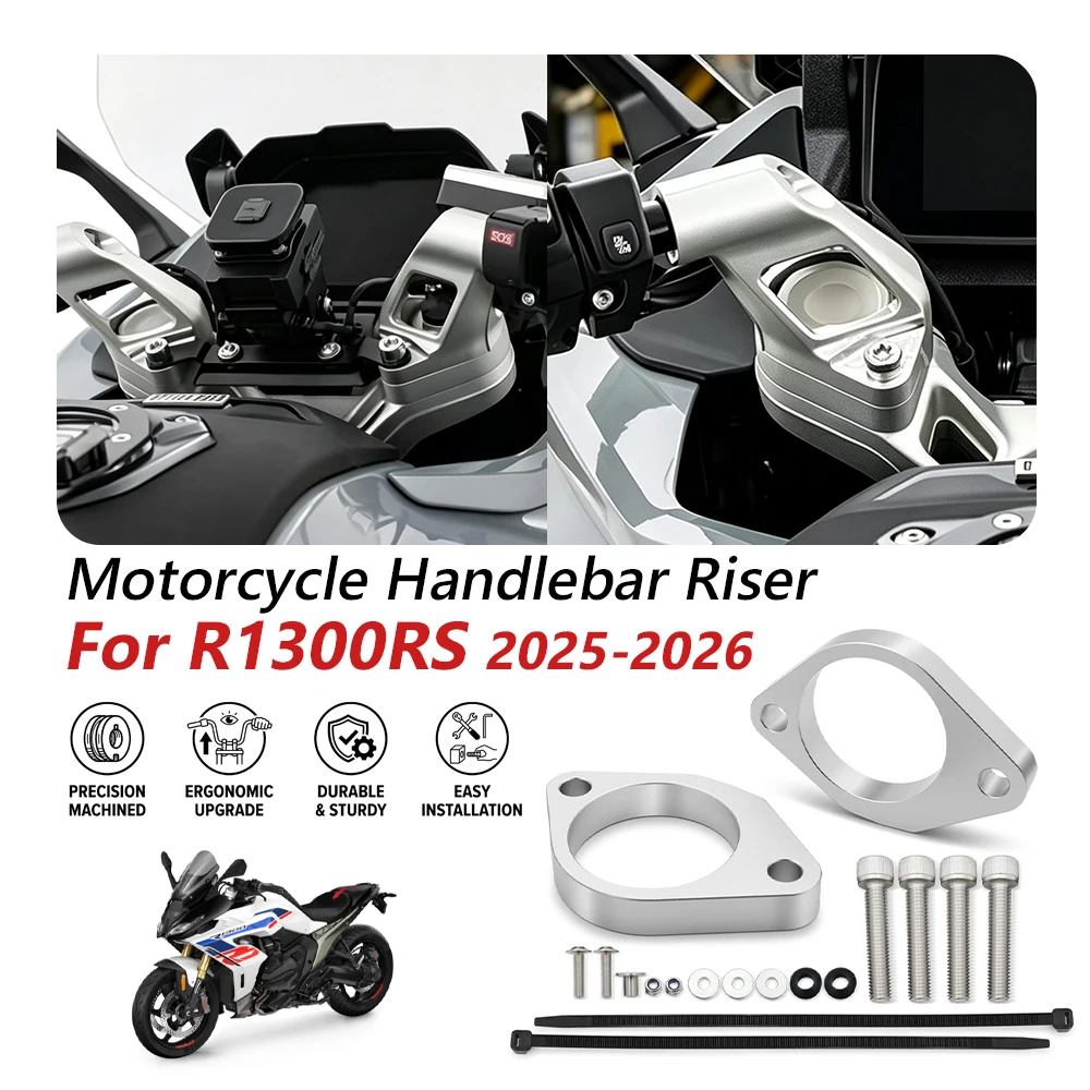 For BMW R1300RS R 1300 RS R1300 RS 2025 2026 New Motorcycle Handlebar Risers Up Heigh Pads CNC Aluminum Bar Mount Height 15mm