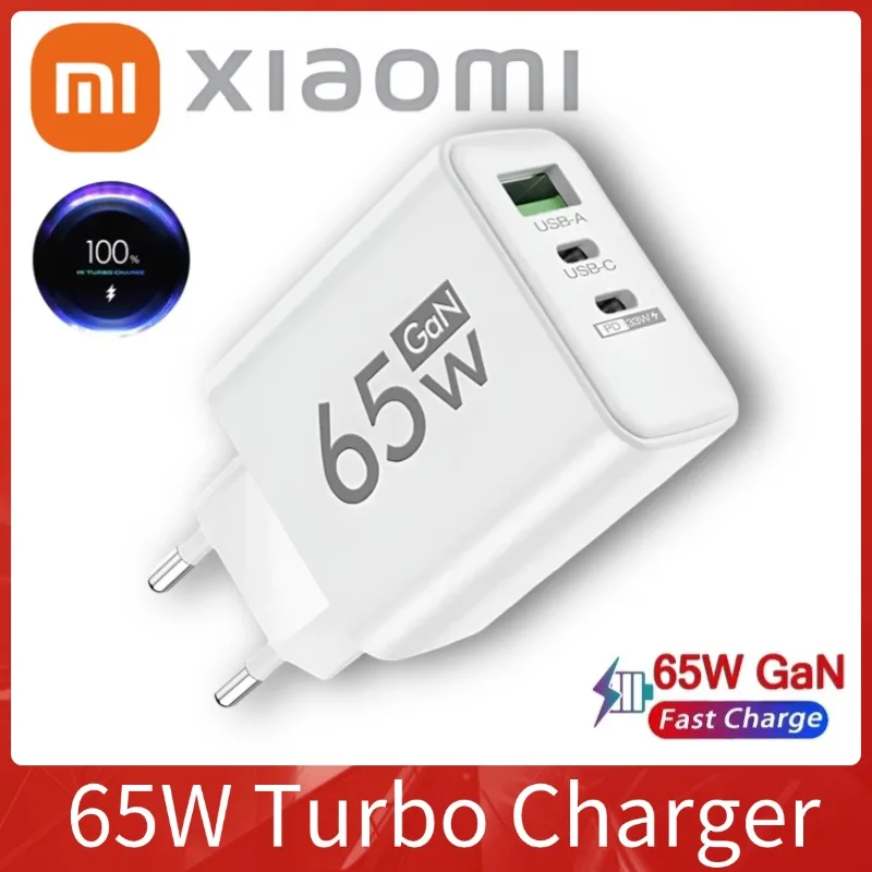 Xiaomi 65W USB Fast Charger 5 Ports PD Type C Quick Charge Phone Charger Adapter For IPhone Samsung Huawei USB C Wall Charger