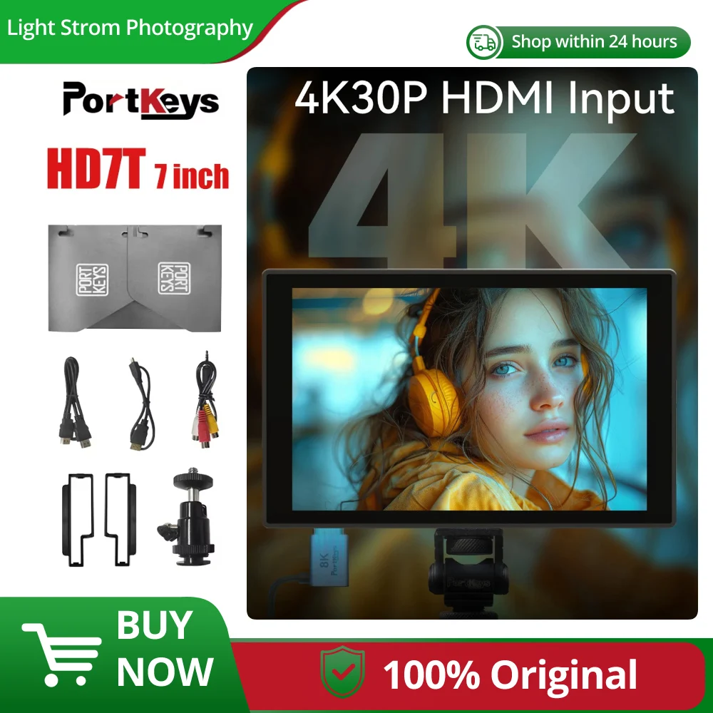 

PortKeys 7 inch HD7T Touch Screen DSLR Camera Field Monitor, 1000 Nits High-Bright, Video Monitor with Sunshade for DSLR Cameras
