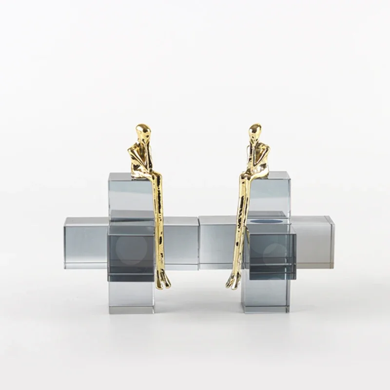 Pensador bidireccional, decoración del hogar, adornos de oficina, objetos decorativos de cristal y Metal para decoración de habitación, chucherías