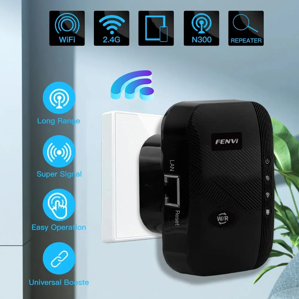 FENVI 300Mbps WiFi Repeater Wireless Extender Amplifier Booster Router 802.11N Long Range WiFi Repetidor Expander Access Point