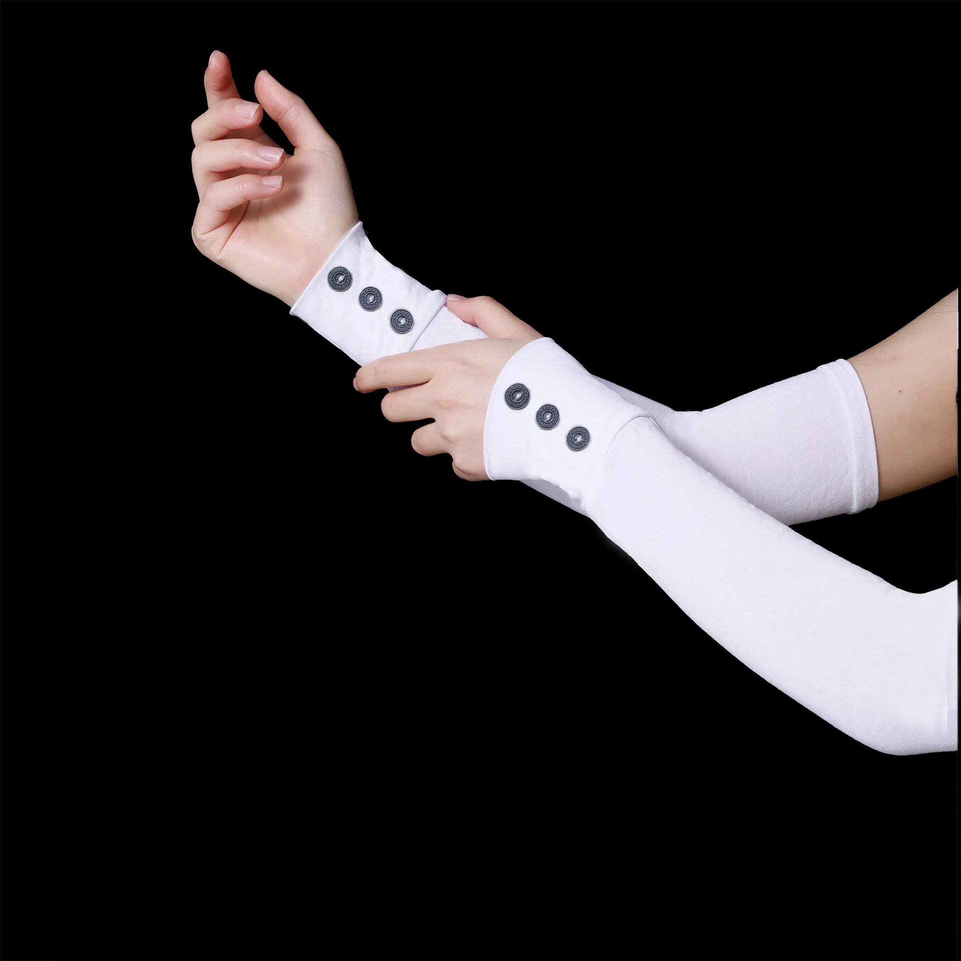 

2Pcs (1 Pair) Women Jersey Arm Sleeve Sports Sleeve Sun Protection Hand Cover Cooling Gloves for Running Fishing Bike Keep Warm