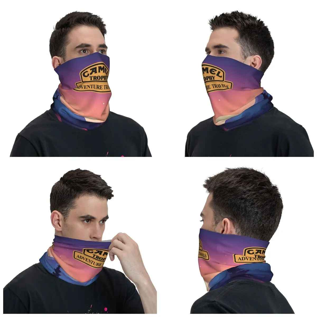 Custom Camel Trophy Adventure Travels Bandana Neck Gaiter UV Protection Face Scarf Cover Men Women Headwear Tube Balaclava