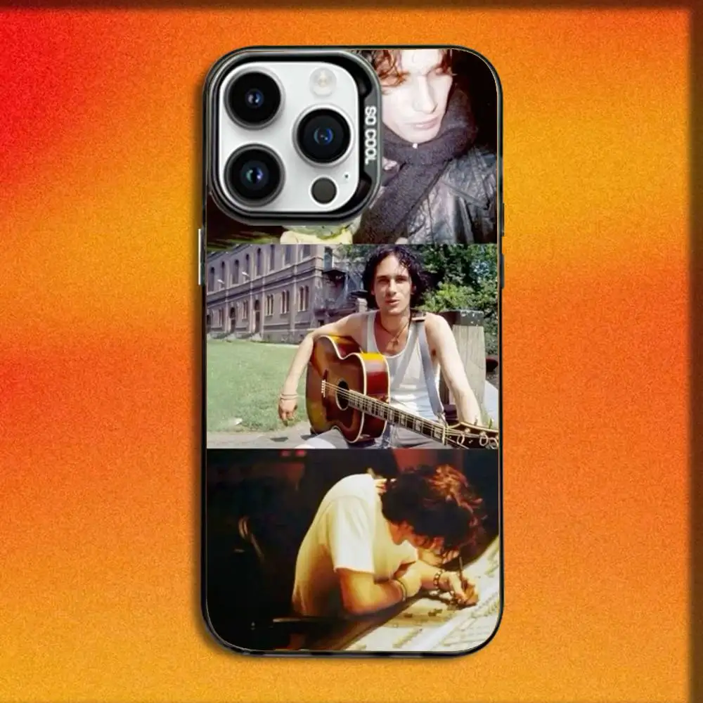 حافظة هاتف Singer J-Jeff B-Buckley لهاتف iPhone 16,15,14,13,12,11,Mini,Pro,E,MAX غطاء مقاوم للصدمات من الحلوى السوداء غير اللامعة