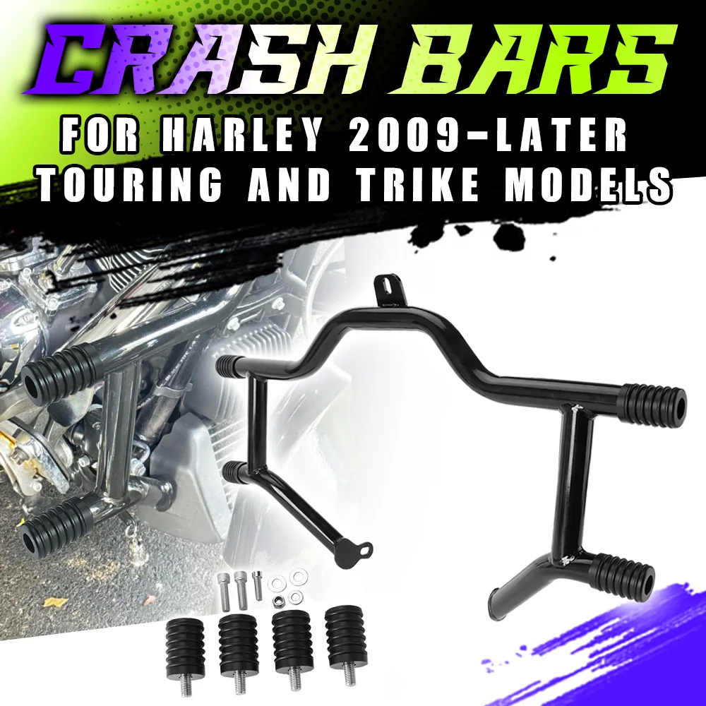 

Motorcycle Front Bumper Engine Guard Crash Bar Protector For Harley Freewheeler Touring Road King Electra Glide FLHT 2009 2023