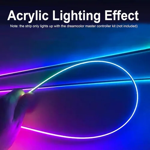 Imagen 2 del producto Tira de luces LED acrílica para Interior de coche con aplicación y control remoto, tira de luces ambientales USB para coche, lámpara de ambiente de neón, decoración, sincronización de música