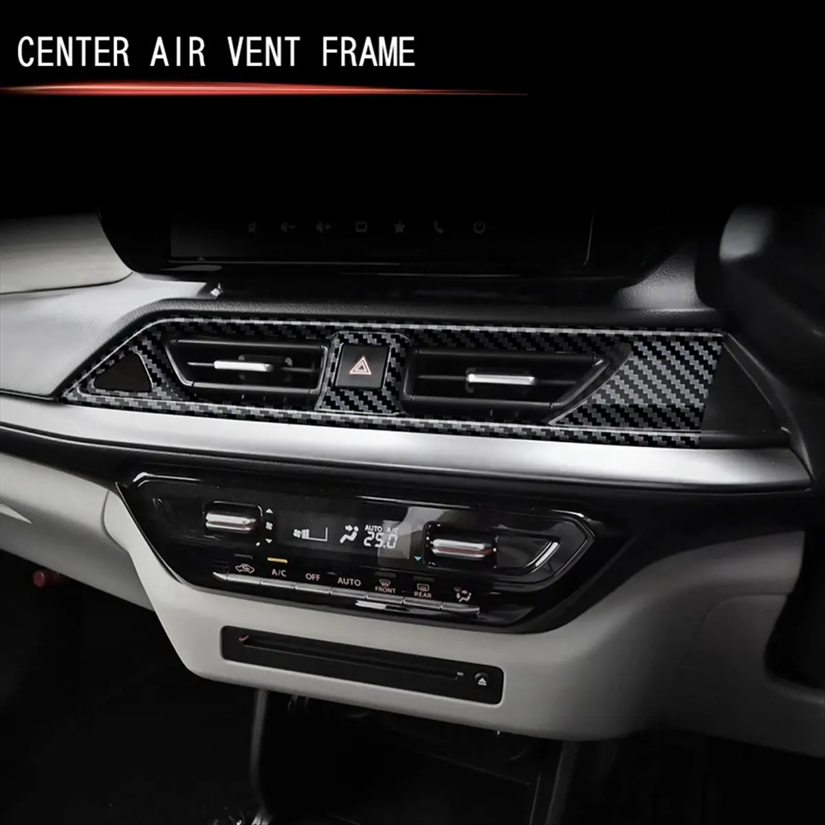 Super Sale Car Central Control Air Outlet Frame Air Conditioner Vents Trim Sticker for Suzuki Swift 2024 RHD Carbon Fiber Patter