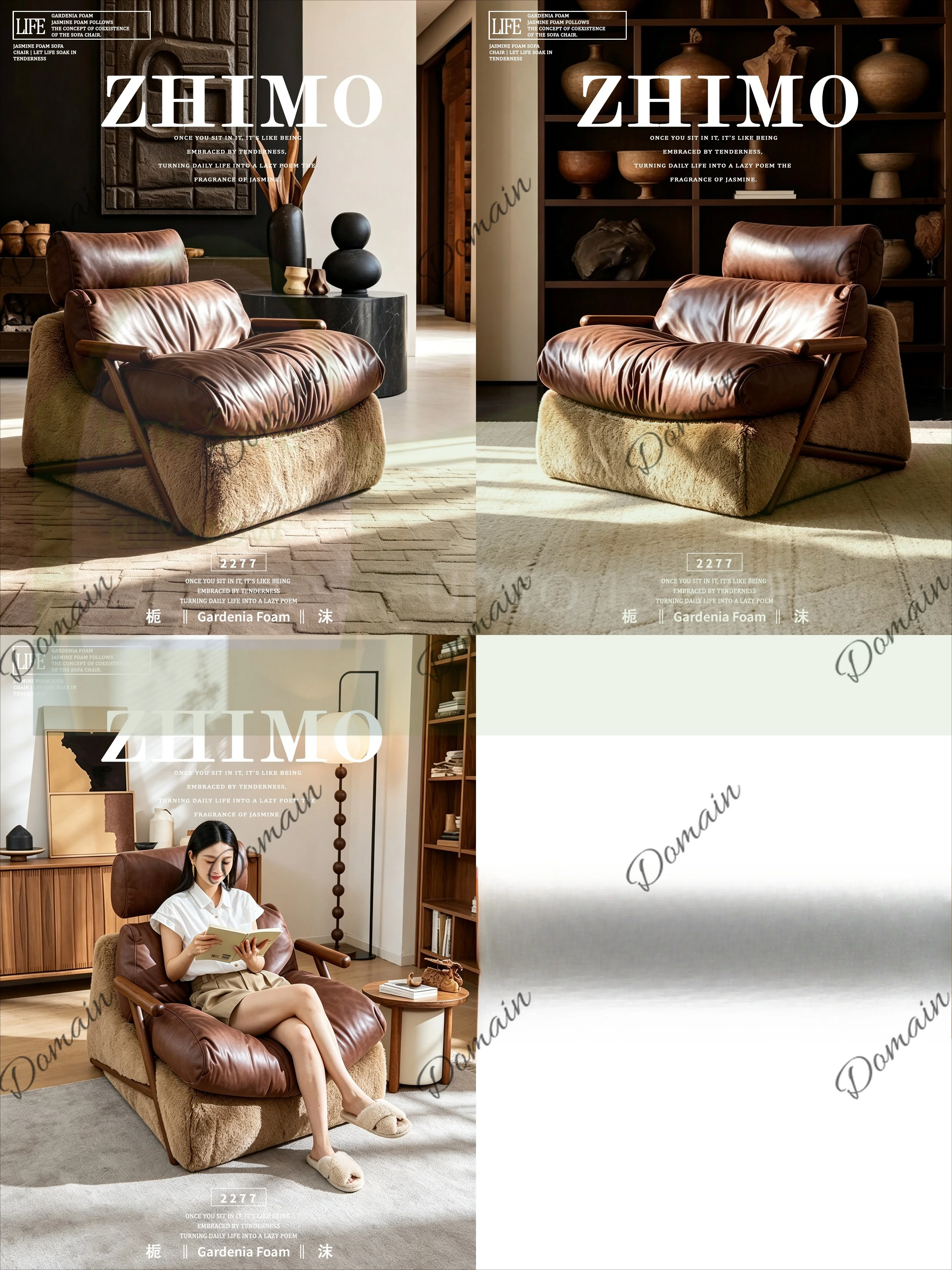 L44 Vintage Genuine Leather Single Sofa Chair Living Room Balcony Top Layer Cowhide Down Filled Lounge Chair