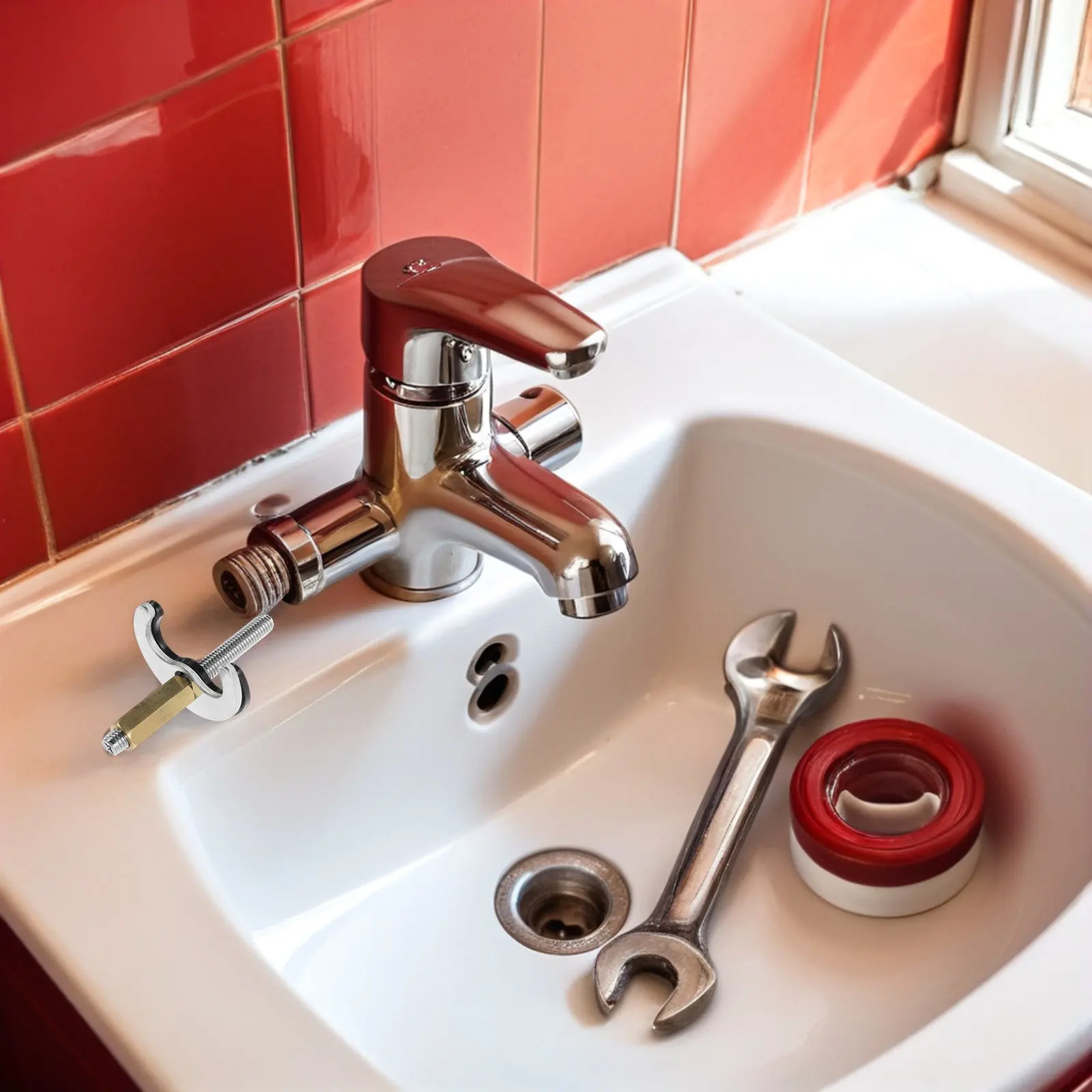 

Комплект для установки и ремонта смесителя: кронштейн-подкова из нержавеющей стали, винт 8 мм, шайба, защита от протечек для крепления к раковине/крану