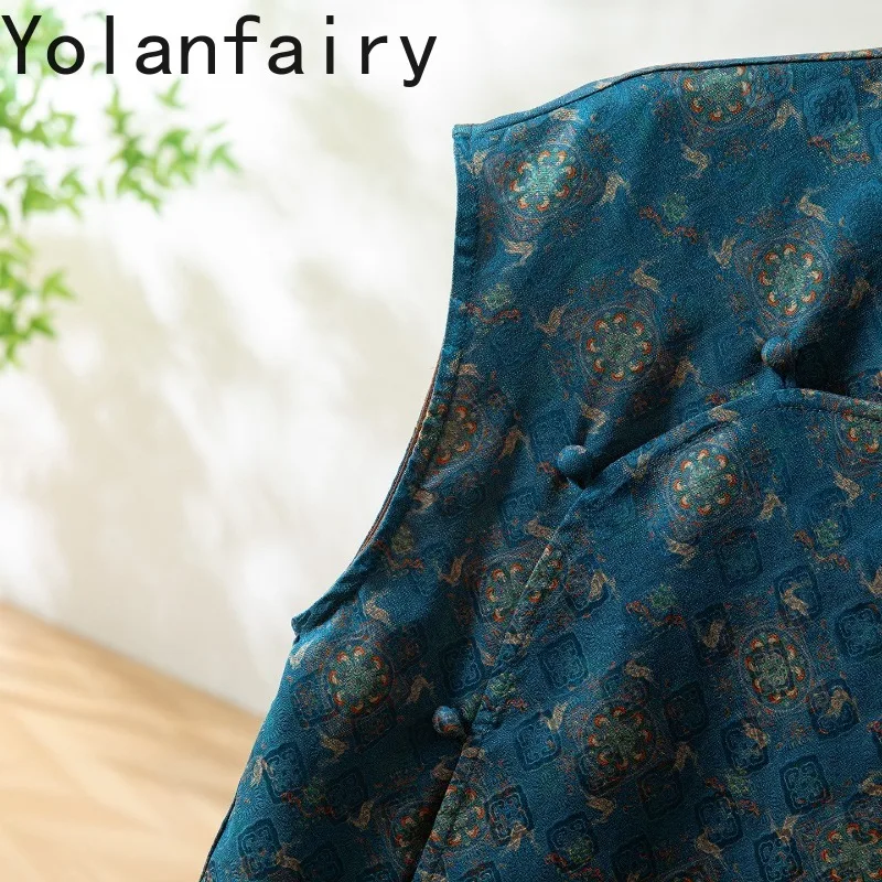 YOLANFAIRY Quality 100% Real Mulberry Silk Shirts Woman 2026 Summer Tops Sleeveless Gauze Silk Tank Tops Elegant Women's Tanks