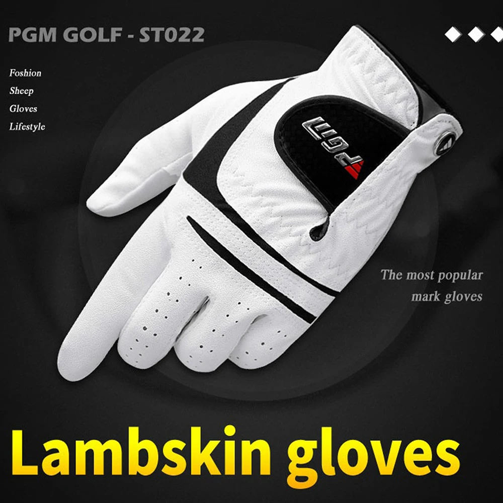 1Pcs PGM Golf Golve Men\'s Sheepskin Mix PU Breathable Material Left/Right Hand Gloves With Mark Men\'s Golf Gloves