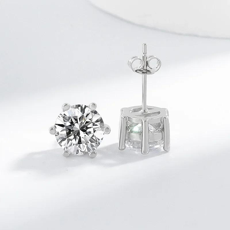 Boucles d'oreilles Moissanite 5-9MM, en argent Sterling 925 plaqué avec or blanc 18 carats, bijoux pour femmes