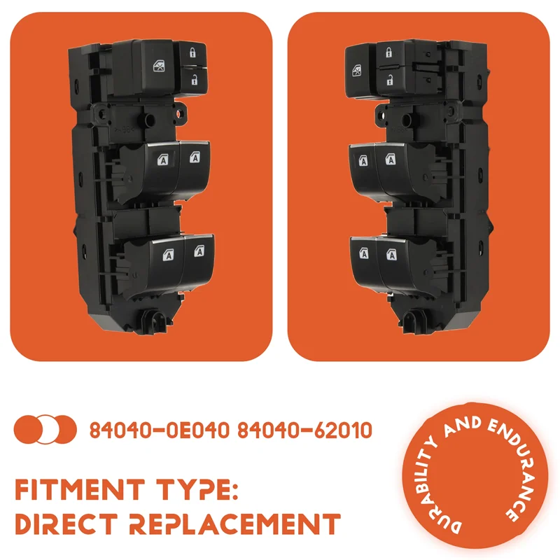 B67C Anteriore Sinistro Finestra di Potere Interruttore di Controllo Pulsante Per Toyota Alphard 2014-2019 Highlander 84040-0E040 84040-62010 8404058040