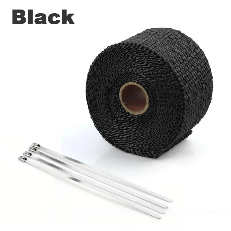 5cm*15/10/5m Exhaust Pipe Insulation Thermal Heat Wrap Roll Insulation Cotton Banana Cloth Motorcycle Fiberglass Shield Tape