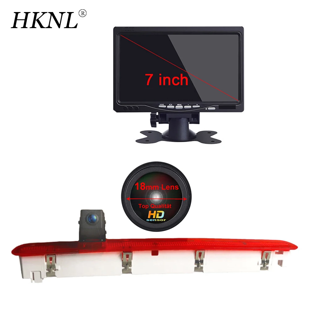 

For VW T6 Bus 1 door HKNL HD lens Car Reverse Rear View Camera With 7" 4.3" Monitor Mirror Transporter Heckklappe Brake Light