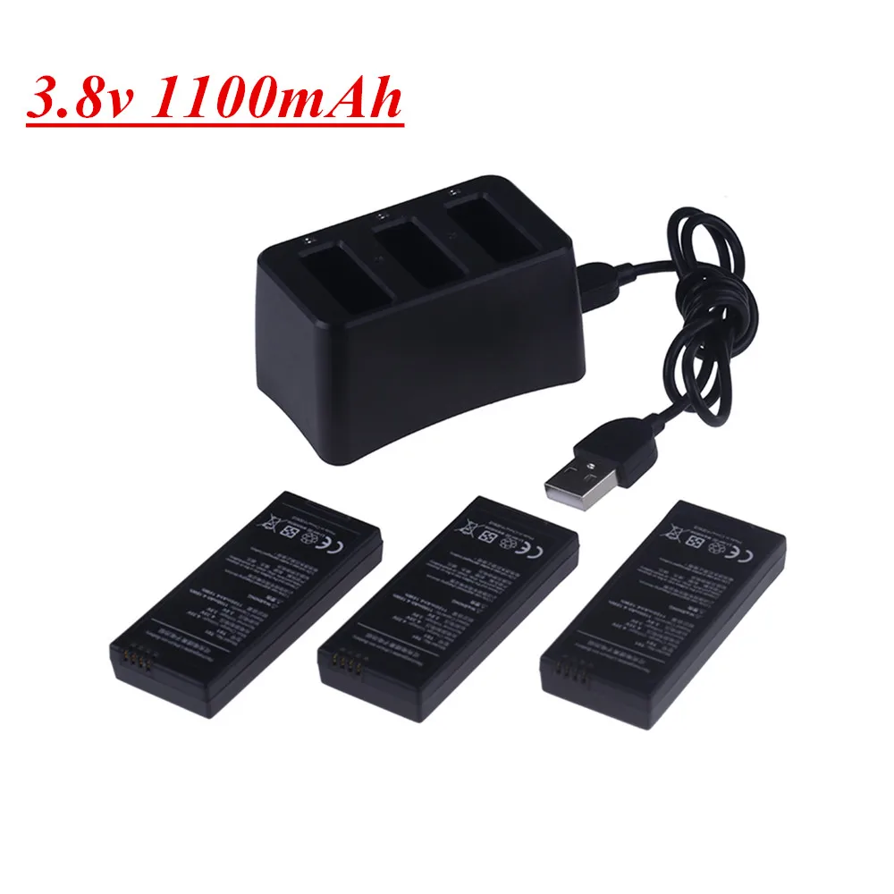 For DJI Tello battery 3.8v 1100mAh Battery and 3 IN 1 Charger for dji Tello Drone Battery Parts Accessories