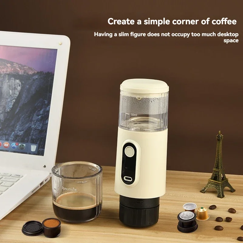 15 Bar Coffee Machine Mini Coffee Machine For Outdoor Camping USB  Maker ABS Portable Espresso Machine