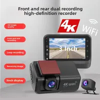4K UHD WiFi Dual Lens Car Dash Cam with Front and Rear Cameras Night Vision 24-Hour Parking Surveillance GPS Tracking Waterproof