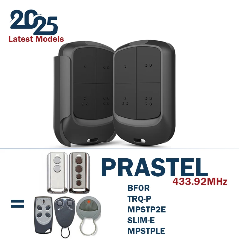 

Clone PRASTEL BFOR TRQ-P MPSTP2E SLIM0E MPSTPLE Remote Control 433MHz Garage Door Remote Control Electric Rolling Door Opener