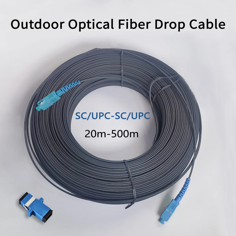 20M-500M Outdoor Fiber Optic Cable SC/UPC-SC/UPC 60M 80M 100M 150M 200M FTTH Drop cable Single Mode Fiber Optic Patch Cord Cable