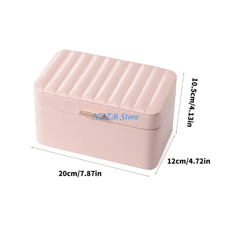 T21F Portable Jewelry Storage Case Lightweight Sturdy PU Material For Home Office Use