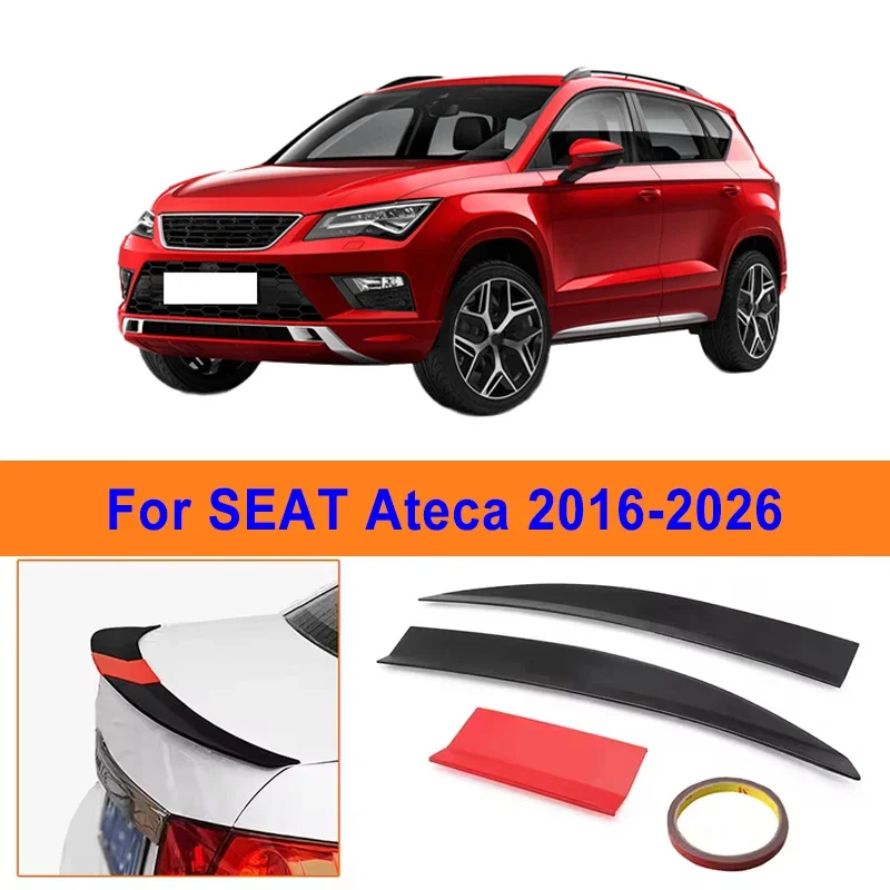 For SEAT Ateca 2016-2026 3-Section ABS Rear Trunk Spoiler 115-125cm Adjustable Sports Decor Top Wing Car Exterior Parts