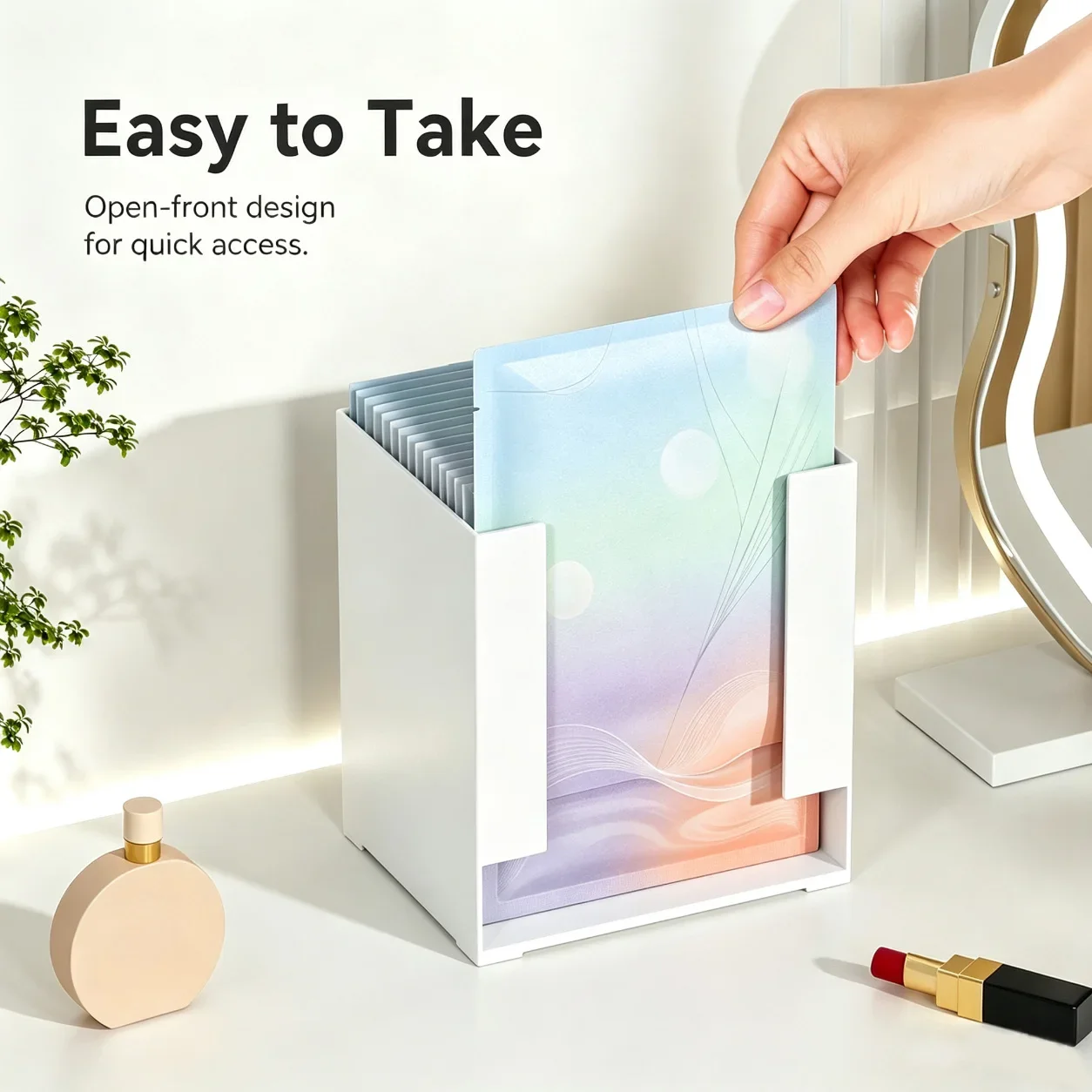 Open Front Storage Organizer Plastic Book Bin Vertical File Holder for Books Magazines Snacks Pantry Desk Shelf Home Office Use