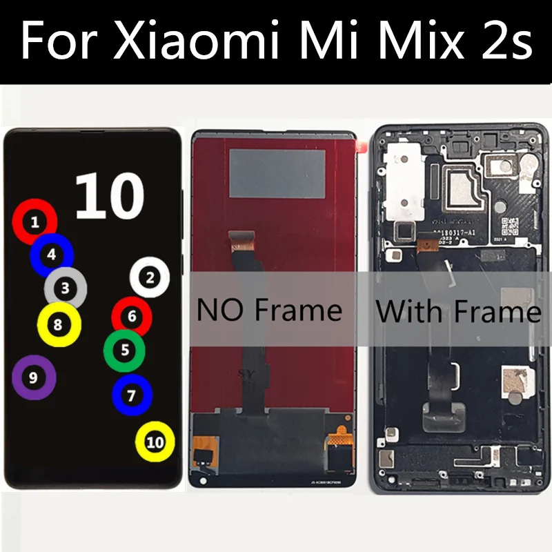 5.99  LCD For Xiaomi MI Mix 2S LCD Display Touch Screen Digitizer Assembly Replacement FOR xiaomi MI mix2s LCD Screen