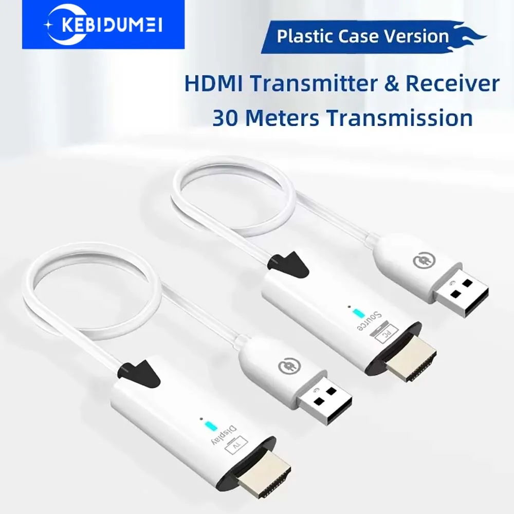 

Беспроводной передатчик HDMI Audio Video, приемник 1080P, удлинитель 98 футов/30 м, Plug and Play для ноутбуков, ТВ-приставка для проекта, ТВ/монитора