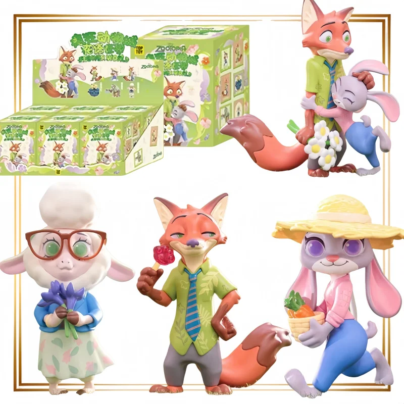 

TOPTOY Genuine License Zootopia Blind Box The World of Flowers Series Judy Hopps Small Handicraft Mystery Gifts Anime Perimeter