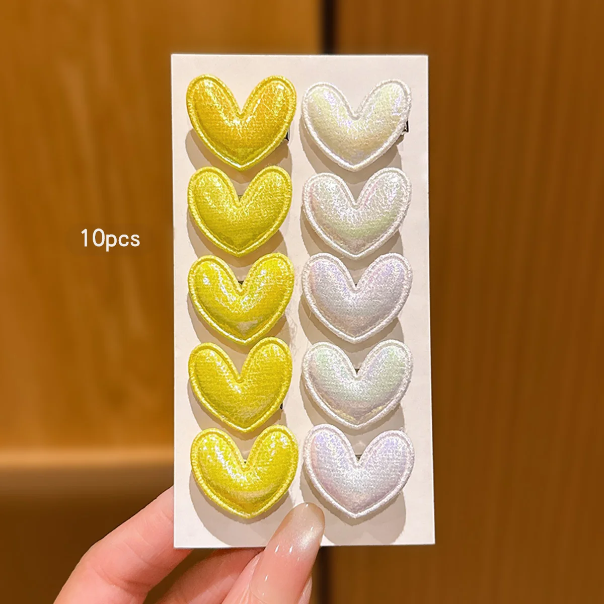 10 colors of random cute heart-shaped hair clips suitable for daily hair accessories