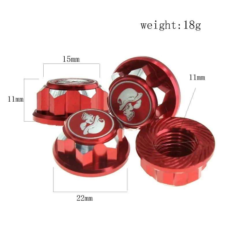 RS 4pcs 17mm Metal Hex Wheel Nuts 1.25 Thread Dustproof Anti-Skid Non-slip for Trxs X-Maxx Summit E-Revo Sledge Buggy Truck
