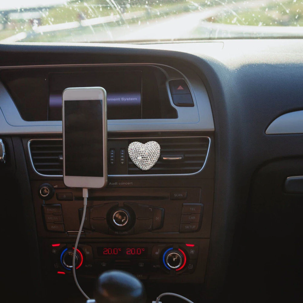 Sleek and Attractive Rhino Stone Carved Air Outlet Perfume Holder A Beautiful Addition to Any Vehicle Interior