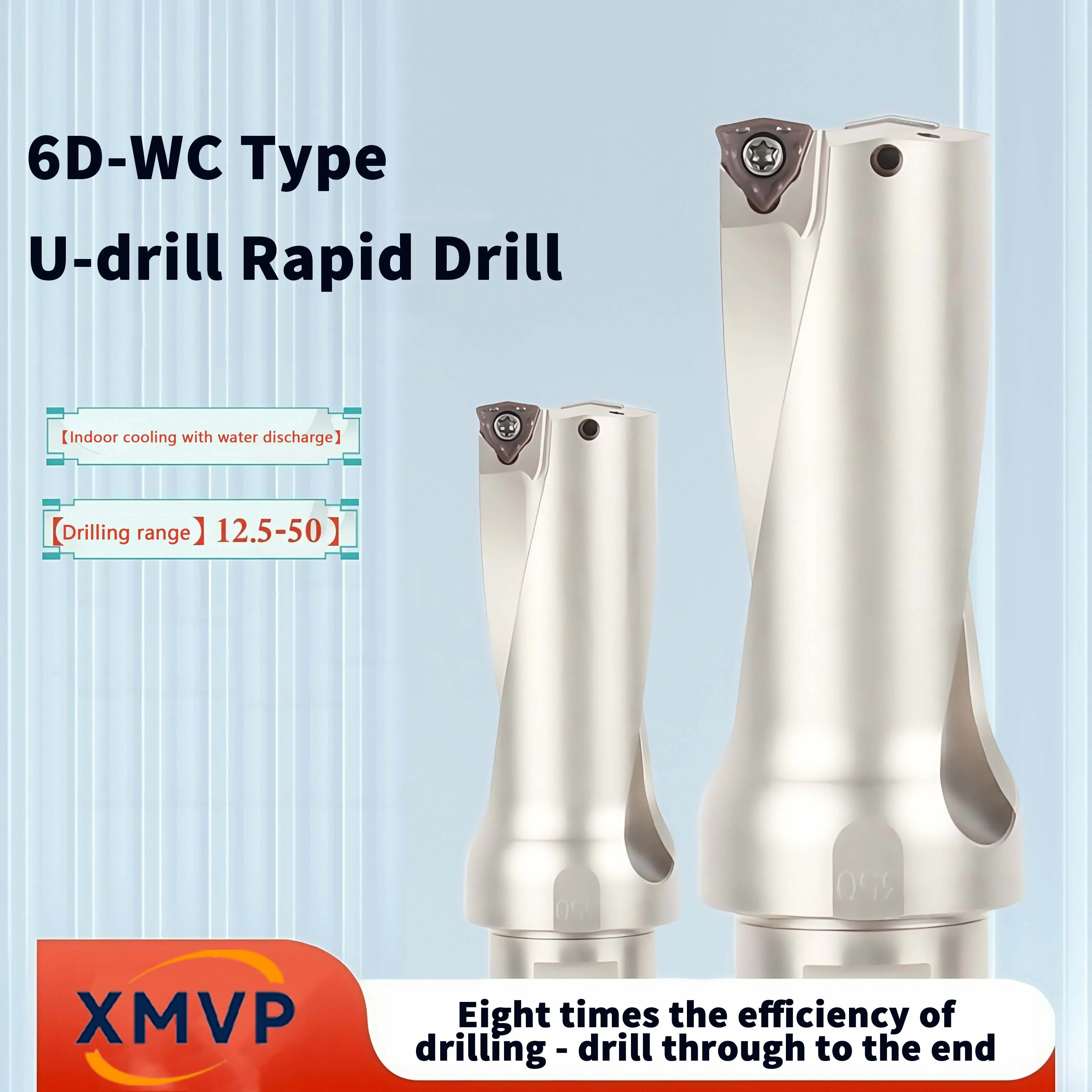 High-speed CNC water jet drilling machine for violent drilling of U-turn drill bits with WC flat-bottomed shank