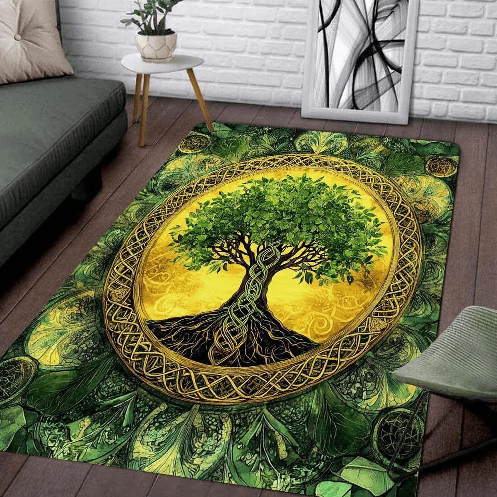 Teppiche mit Baum des Lebens, bedruckt, rutschfeste Teppiche für Zuhause, Wohnzimmer, Küche, Schlafzimmer, maschinenwaschbare Bodenmatte