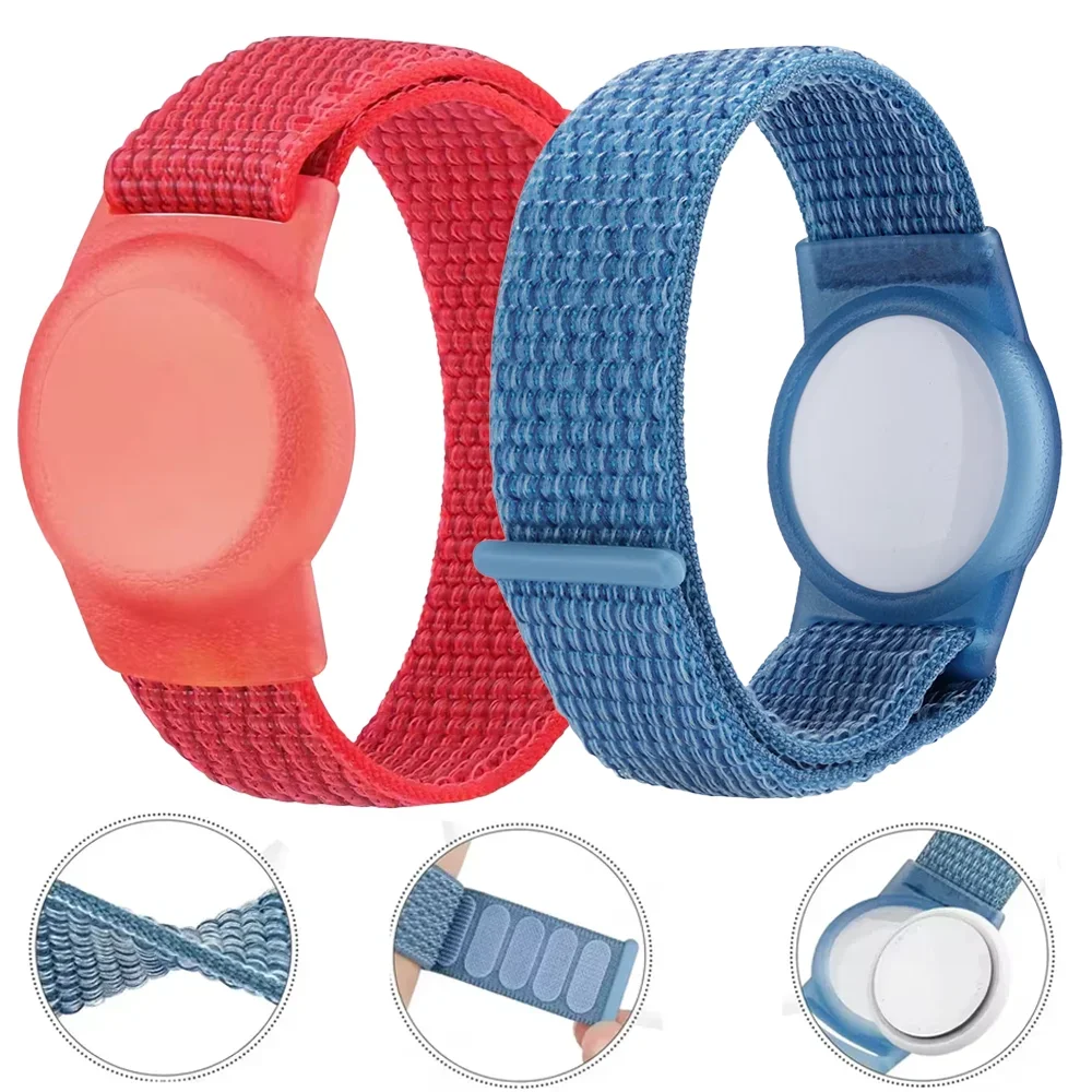 Sport Nylon Loop Strap+soft TPU Case for Apple AirTag 2 Kids Adults Location Tracker Bracelet Apple AirTag 2 Change To Wristband