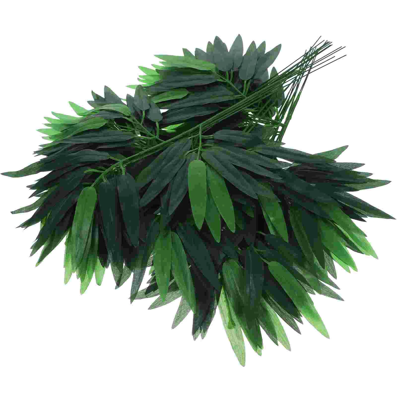 

50 Pcs Feuillage Planter Artificial Plants Outdoor Fake Bamboo Leaves Decor Decorative