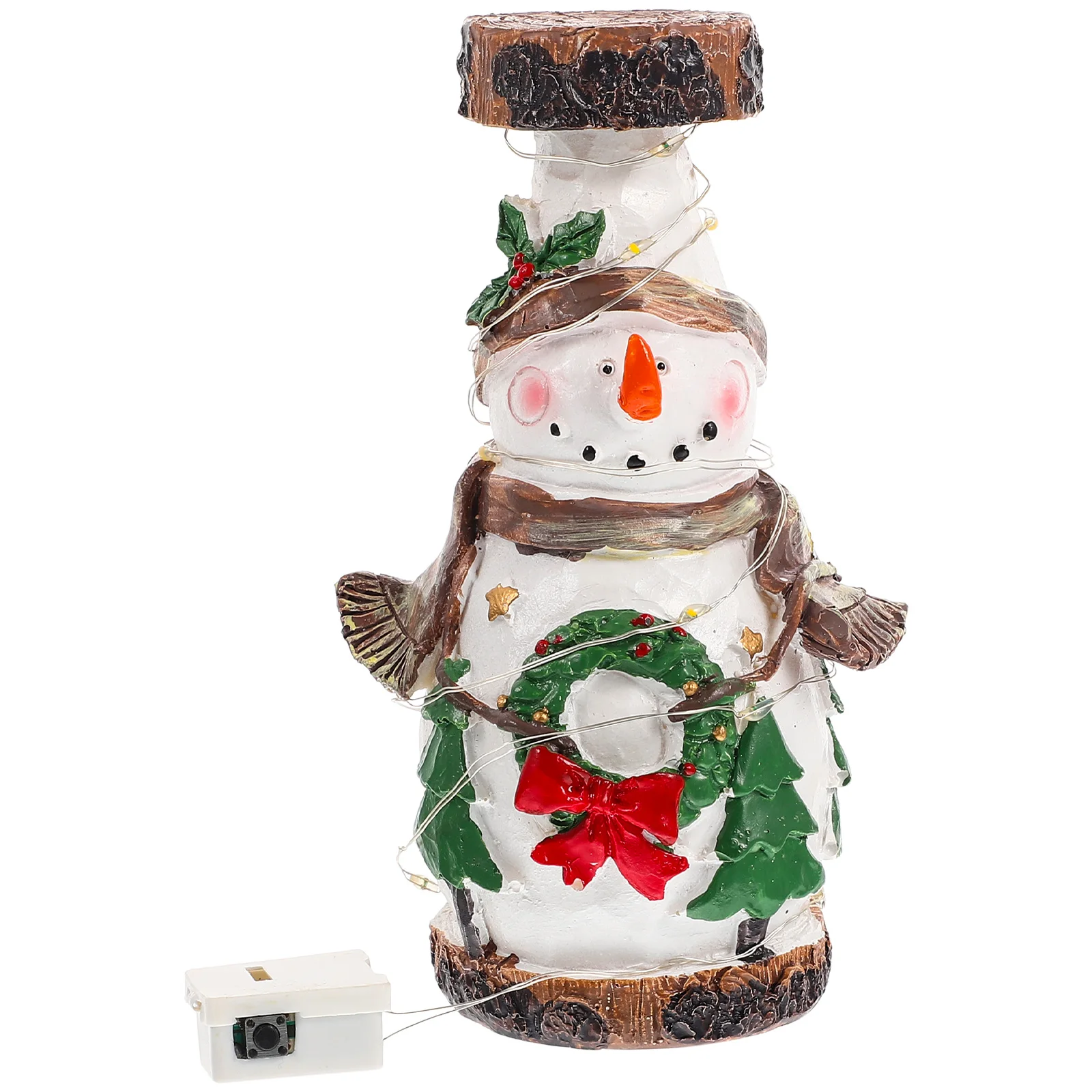 

Glowing Candlestick Ornaments Decoration Fake Wood Candleholder Christmas Decorations Resin Decorative Elder Xmas