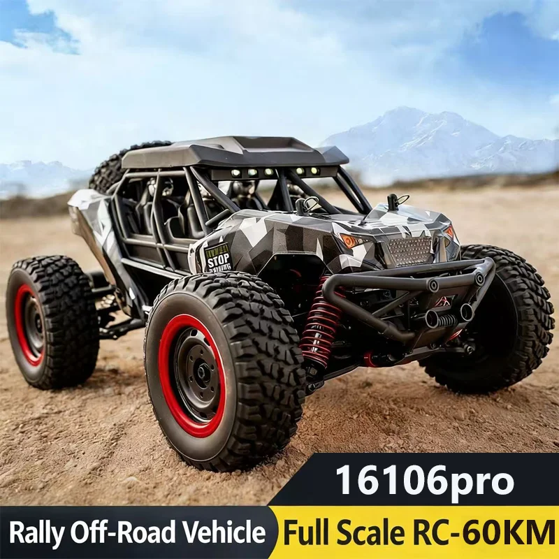 SCY 1:1616106pro 70KM/H 2.4G 4WD RC Car With LED Alloy Gear Brushless Motor 1:16 All Terrain Vehicles Drift Car Toy for Adults
