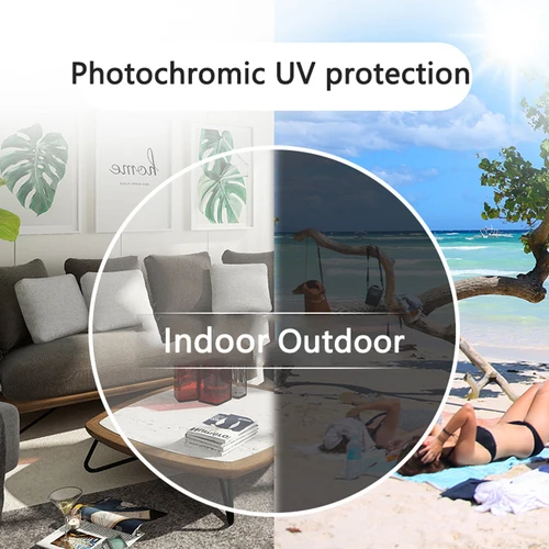 Imagen 2 del producto Gafas de lectura fotocromáticas progresivas de titanio, unisex, multienfoque, antiluz azul, montura redonda TR90