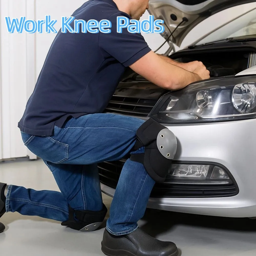 وسادات ركبة ناعمة للعمل، حشوة واقية، أشرطة قابلة للتعديل، وسادات ركبة احترافية، وسادات ركبة واقية سوداء للمشي لمسافات طويلة #3