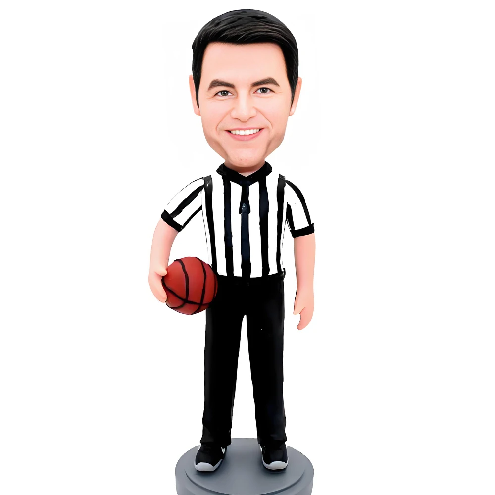 

Custom Basketball Referee Bobblehead Figure, Personalized Sports Collectible Figurine, Customized Basket Ball Player Sculpture