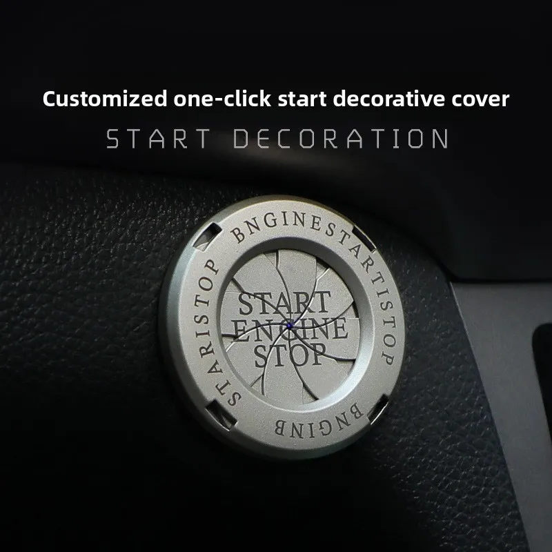 Car Interior Modification One-button Start Button Ignition Switch Rotating Protective Cover Motorcycle Start Ring Decoration