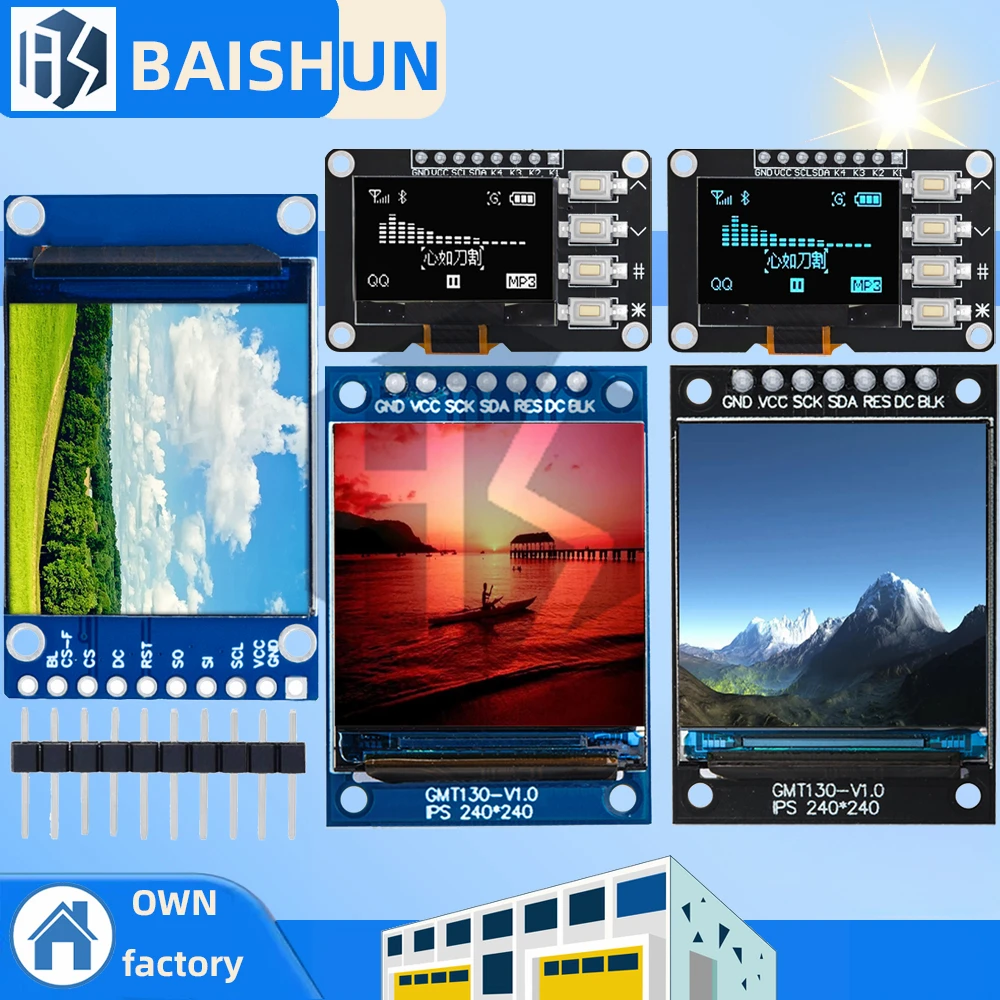 1,3-inch vierkant TFT-kleurendisplay: ST7789 LCD-module met 240×240 SPI-interface