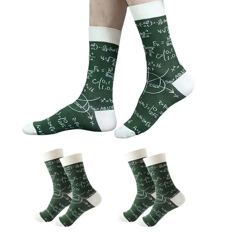 

1/2Pair Creative Socks Casual Women Men Socks Geometric Pattern Cotton Socks Striped Mid Tube Socks носки