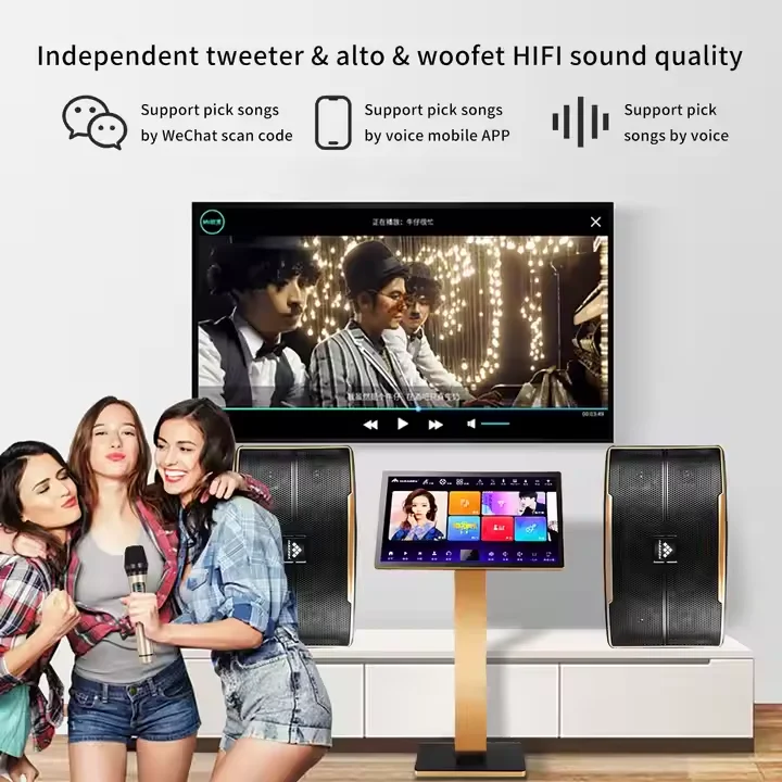 

New InAndOn 21.5" 6TB Touch Screen Karaoke System Machine with Speakers Home KTV Theater System All-in-one Karaoke Player Set